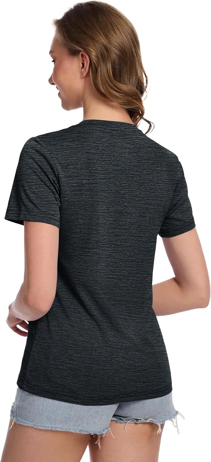 MAGCOMSEN Women's Short Sleeve T Shirts UPF 50  Sun Protection Athletic Running Workout Tee Tops