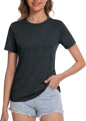 MAGCOMSEN Women's Short Sleeve T Shirts UPF 50  Sun Protection Athletic Running Workout Tee Tops