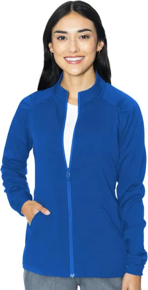 Med Couture Women's Scrub Warm-Up Jacket Raglan with 4 Pockets with Ultra Soft and Durable Fabric - MC7660