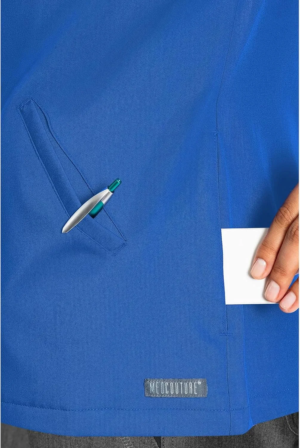 Med Couture Women's Scrub Warm-Up Jacket Raglan with 4 Pockets with Ultra Soft and Durable Fabric - MC7660