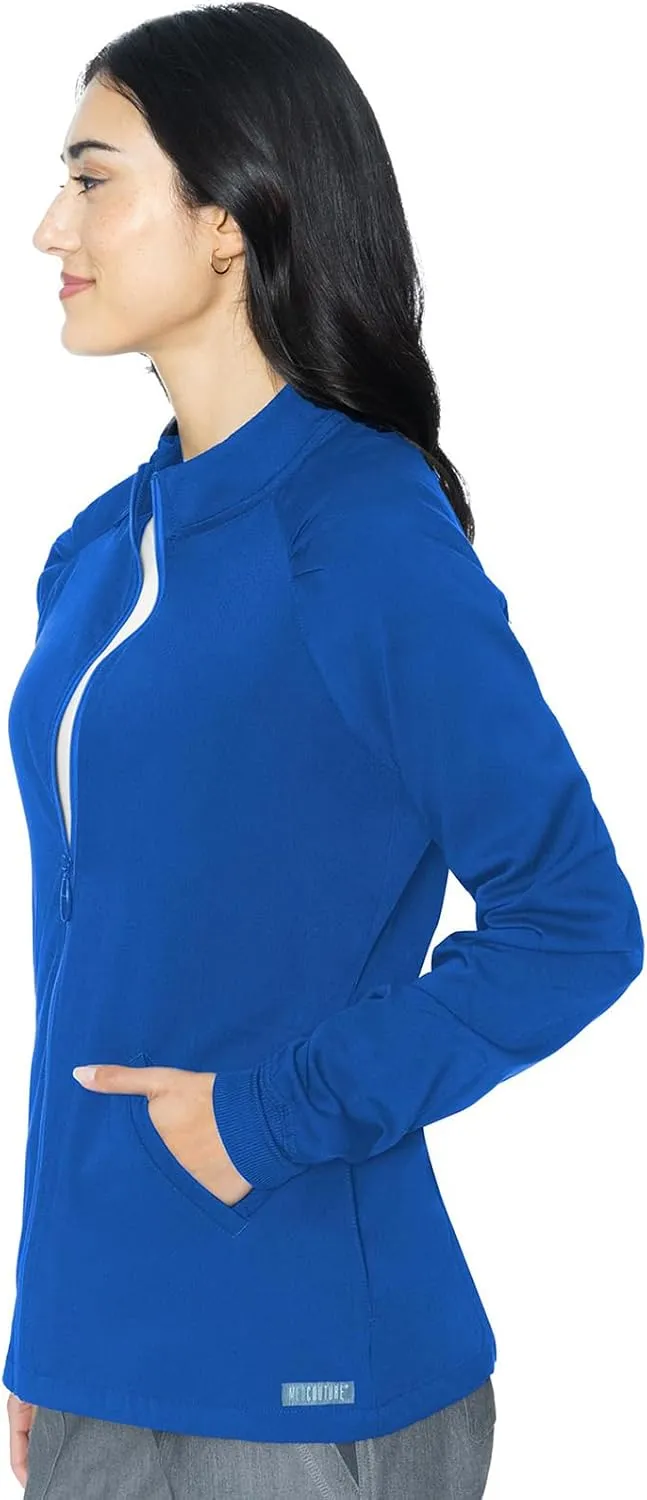 Med Couture Women's Scrub Warm-Up Jacket Raglan with 4 Pockets with Ultra Soft and Durable Fabric - MC7660