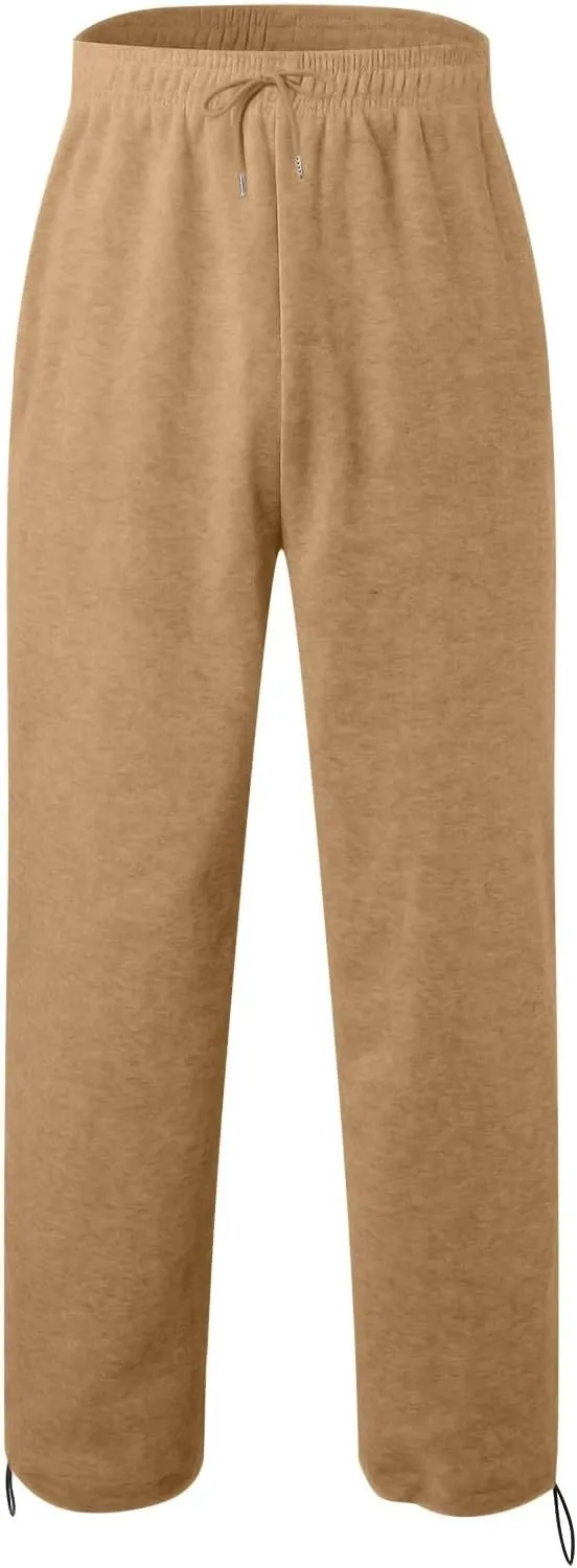 Mens Cargo Pants Stretch Elastic Waist Drawstring Joggers Pants, Color Block Sweatpants, Outdoor Trousers