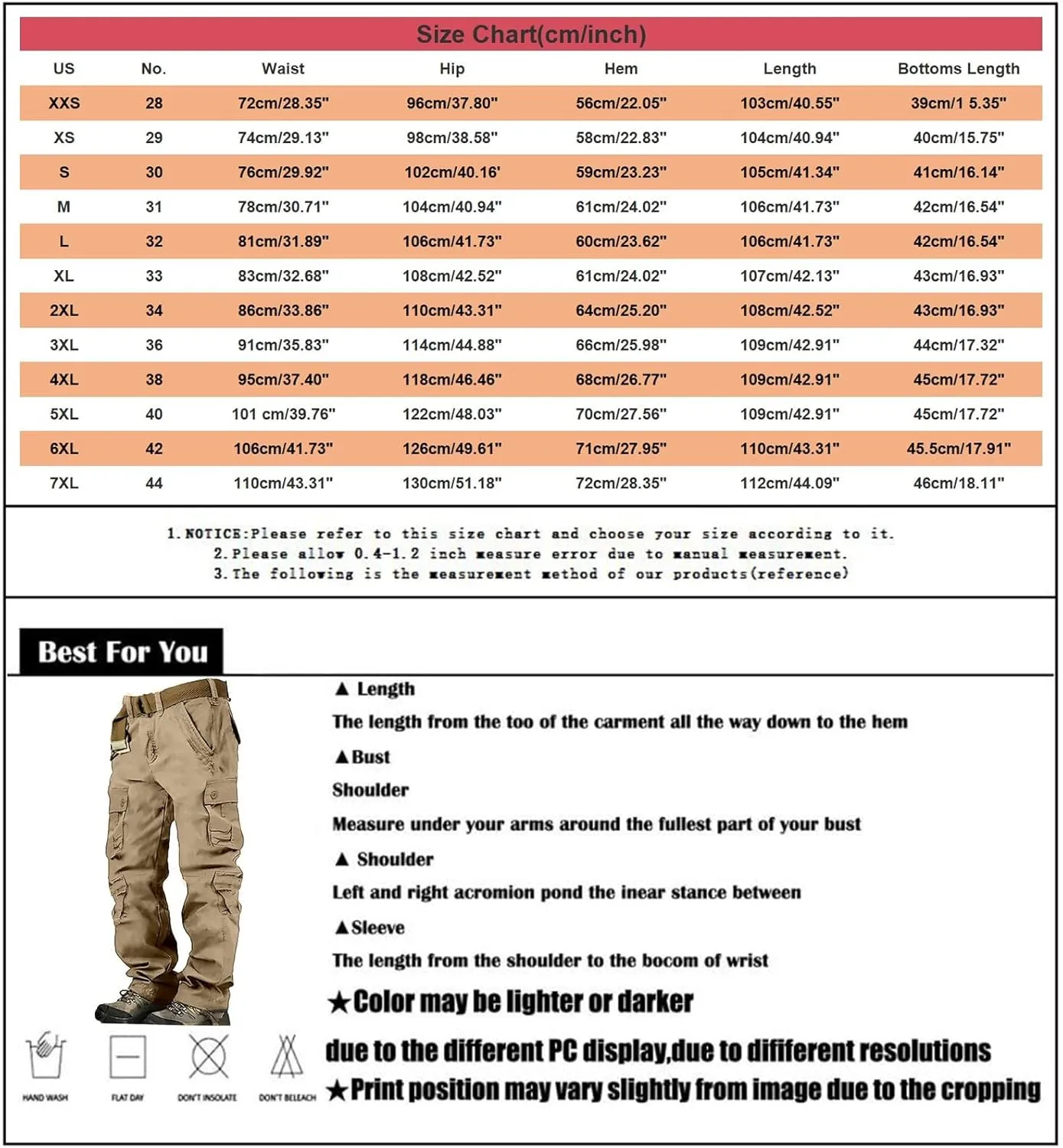 Mens Cargo Work Pants 6 Full Men's Cargo Cargo Pocket Men's Pants Gym Clothes for Men Sweat Pants Mens Lightweight