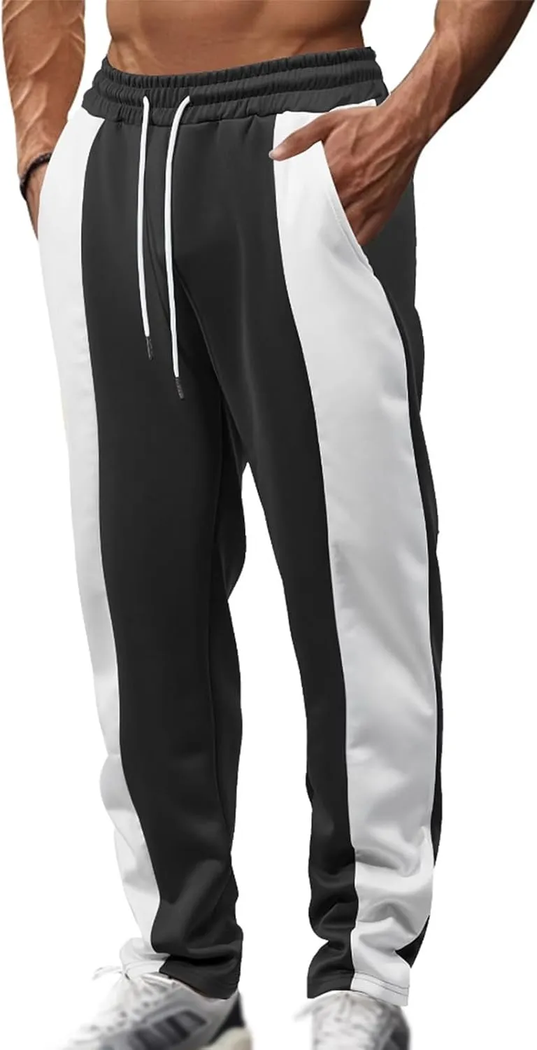 Mens Corduroy Casual Elastic Drawstring Waist Baggy Straight Leg Yoga Sweatpants Beach Travel Work Sports Pants