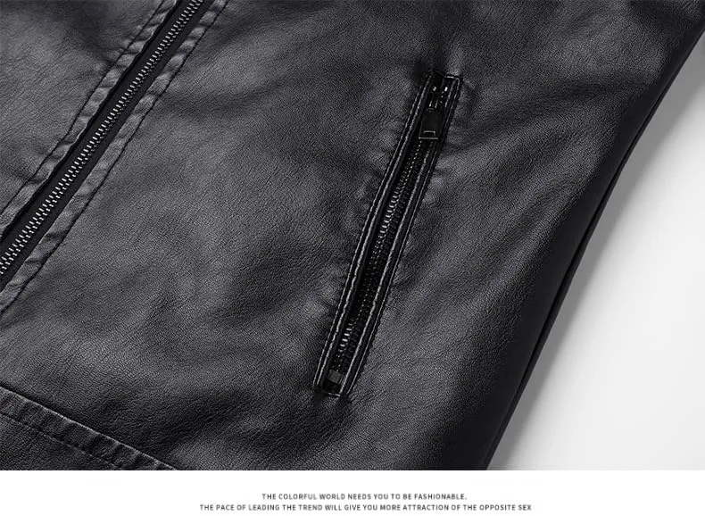 Men's Faux Leather Jacket for Fall/Winter,Men PU Jacket, outwear coat
