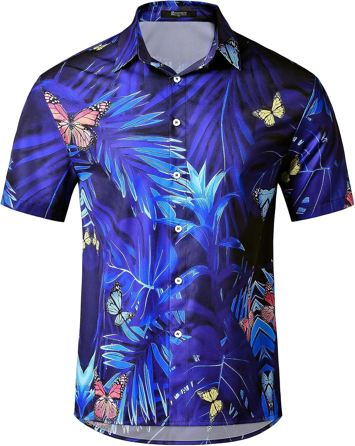 Men's Hawaiian Printed Short Sleeve Shirts Tropical Floral Button Down Aloha Holiday Shirt Vacation Casual Beach Clothings