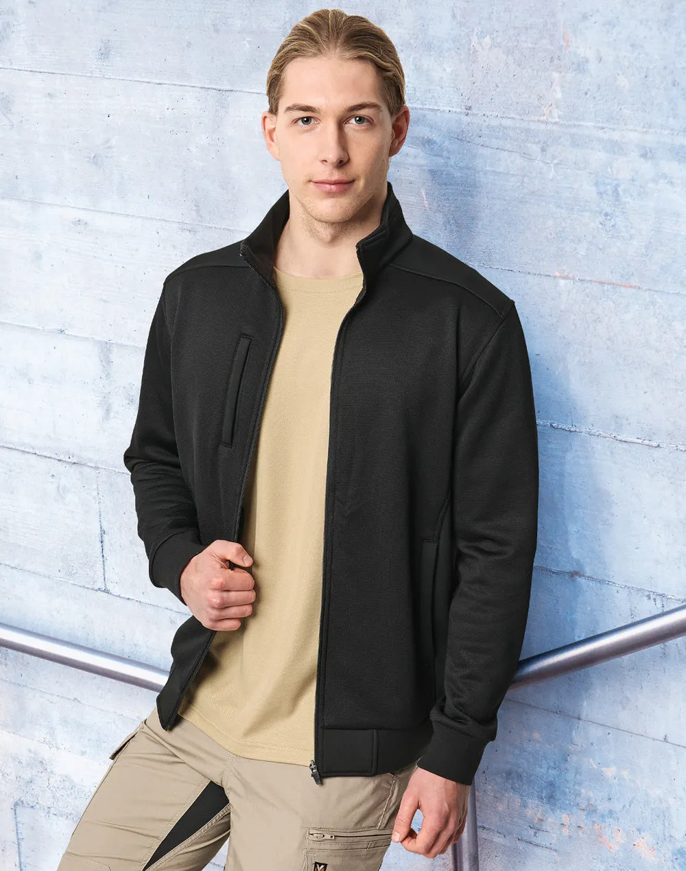 Mens Jacquard Fleece Bomber Jacket JK57