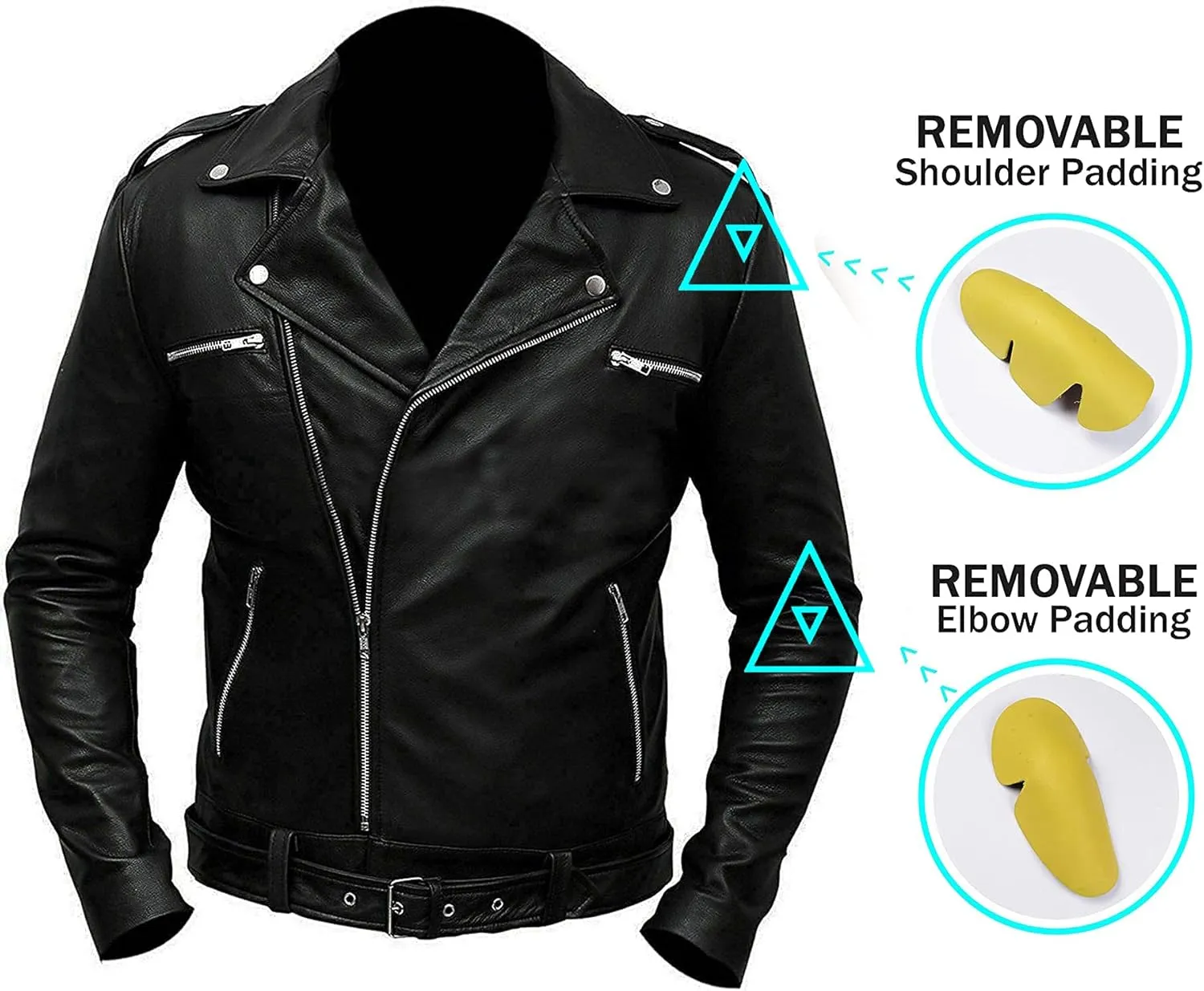 Mens Racing Motorcycle Padded Armored Distressed Brown Cowhide Leather Jacket
