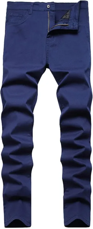 Mens Skinny Dress Pants Straight Leg Slim Fit Stretchy Solid Classic Chino Pants Outdoor Business Golf Casual Pants