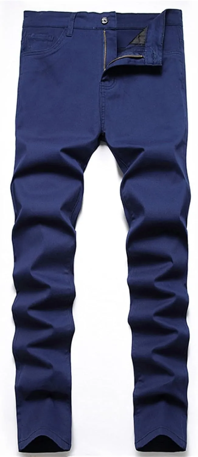Mens Skinny Dress Pants Straight Leg Slim Fit Stretchy Solid Classic Chino Pants Outdoor Business Golf Casual Pants