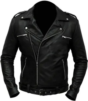 Mens Vintage Cafe Racer Biker Leather Jacket | Motorcycle Leather Jacket for Men