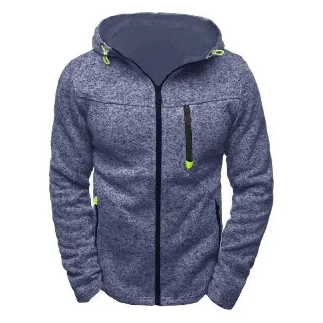 Men’s zipper hoodies bodybuilding jogger cotton fleece sweatshirts