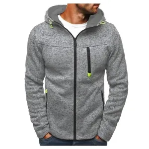 Men’s zipper hoodies bodybuilding jogger cotton fleece sweatshirts