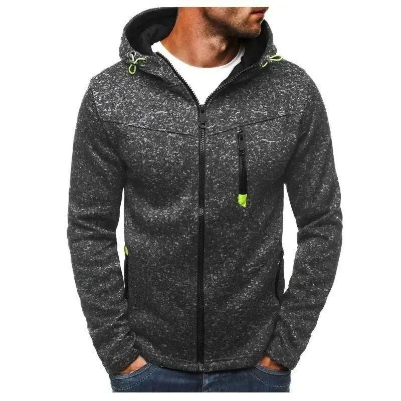 Men’s zipper hoodies bodybuilding jogger cotton fleece sweatshirts