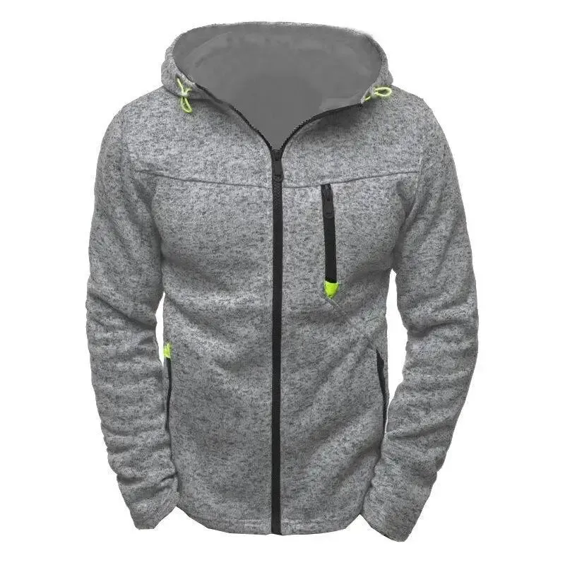 Men’s zipper hoodies bodybuilding jogger cotton fleece sweatshirts