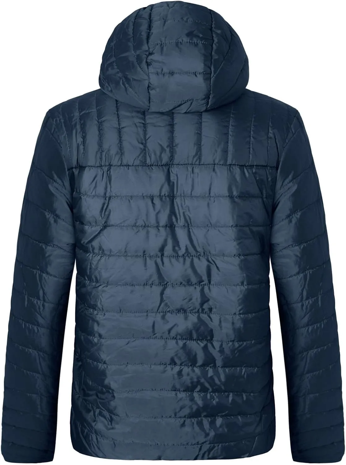 MIDOO Jackets for Men Lightweight Casual Solid Color Zipper Pocket Hooded Down Cotton Padded Jacket Coats for Men Tall
