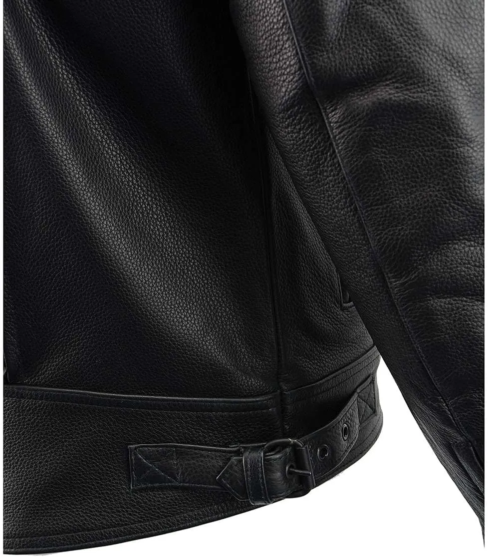Milwaukee Leather LKM1781 Men's The Legend Classic Black Premium Leather Motorcycle Jacket w/Quilted Liner