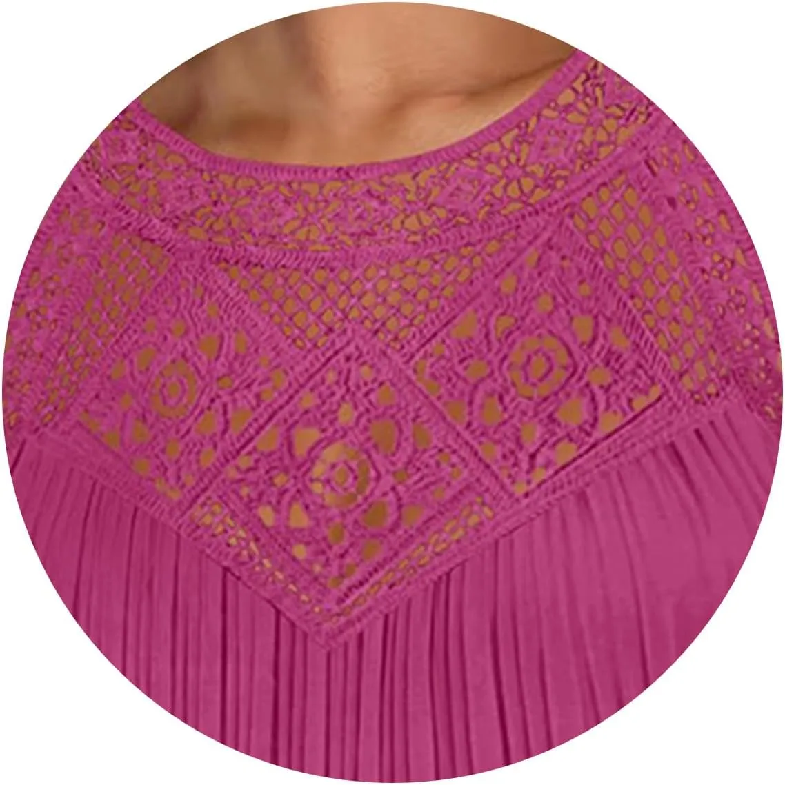 Mini Dresses for Women Summer Round Neck Sleeveless Tank Dress Trendy Loose Hollow Out Pleated Hem Beach Sundress