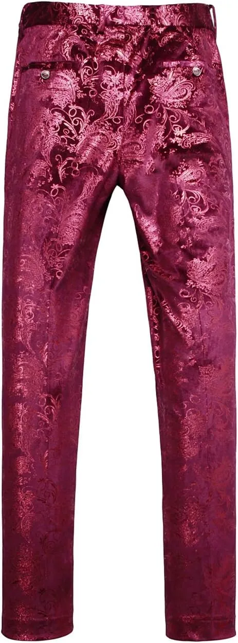 MOGU Mens Luxury Gold Dress Pants with Expandable Waist