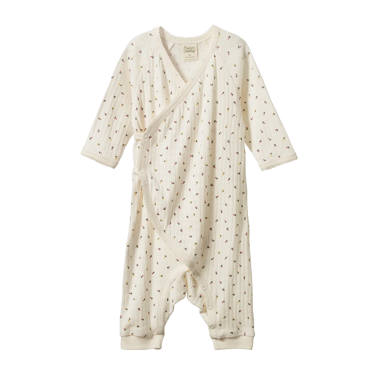 Nature Baby Kimono Stretch & Grow Pointelle -  Aster Floral Print