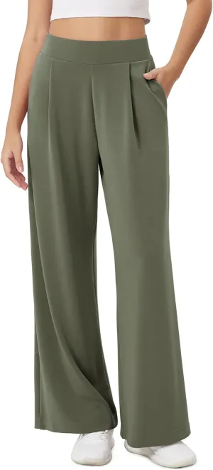 ODODOS Modal Soft Wide Leg Pants for Women High Waist Casual Relaxed Pants with Pockets-27/29"/ 31" Inseam