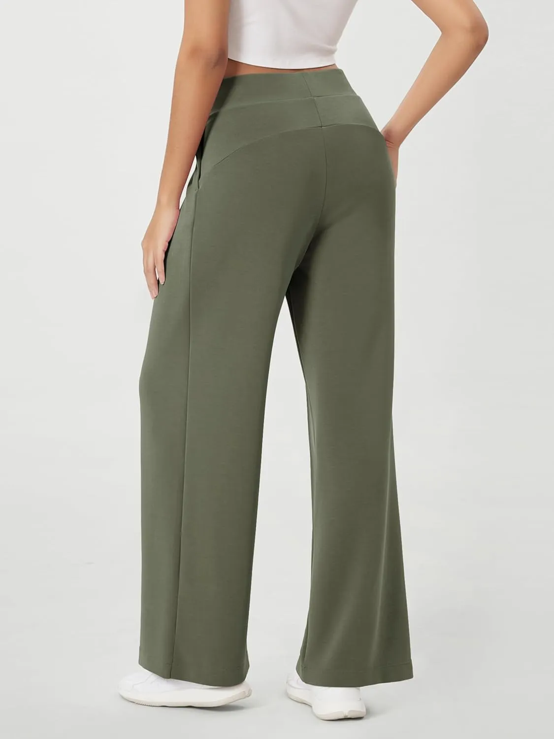 ODODOS Modal Soft Wide Leg Pants for Women High Waist Casual Relaxed Pants with Pockets-27/29"/ 31" Inseam