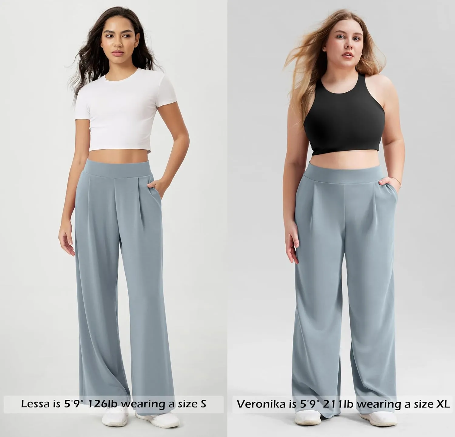 ODODOS Modal Soft Wide Leg Pants for Women High Waist Casual Relaxed Pants with Pockets-27/29"/ 31" Inseam