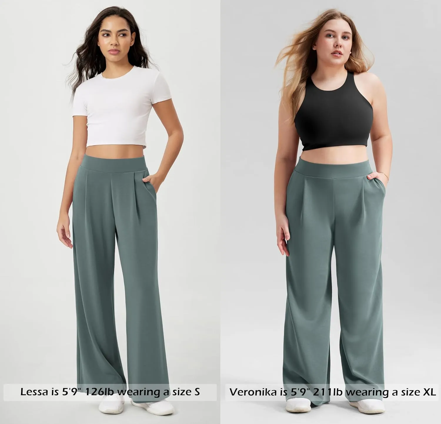 ODODOS Modal Soft Wide Leg Pants for Women High Waist Casual Relaxed Pants with Pockets-27/29"/ 31" Inseam