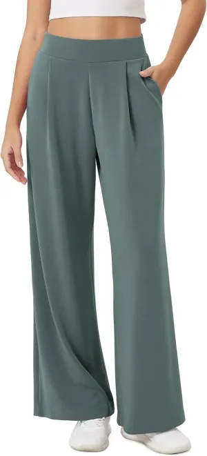 ODODOS Modal Soft Wide Leg Pants for Women High Waist Casual Relaxed Pants with Pockets-27/29"/ 31" Inseam