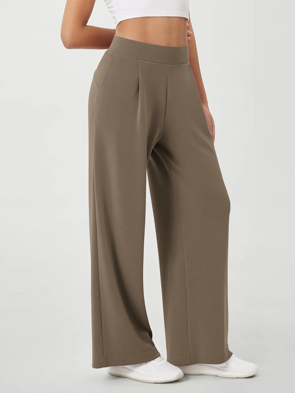 ODODOS Modal Soft Wide Leg Pants for Women High Waist Casual Relaxed Pants with Pockets-27/29"/ 31" Inseam