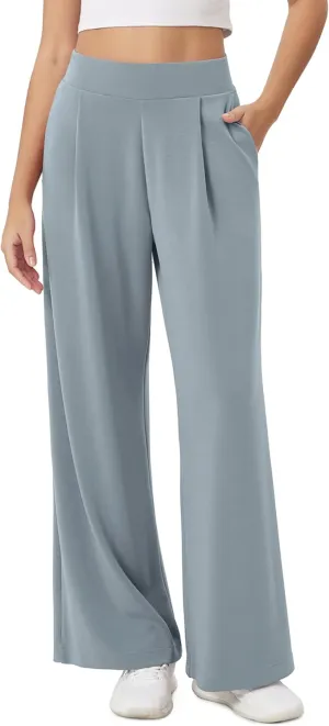 ODODOS Modal Soft Wide Leg Pants for Women High Waist Casual Relaxed Pants with Pockets-27/29"/ 31" Inseam
