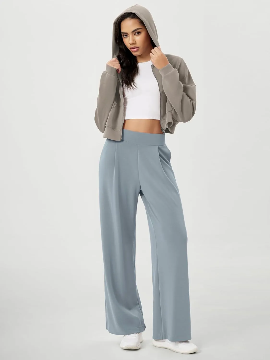 ODODOS Modal Soft Wide Leg Pants for Women High Waist Casual Relaxed Pants with Pockets-27/29"/ 31" Inseam