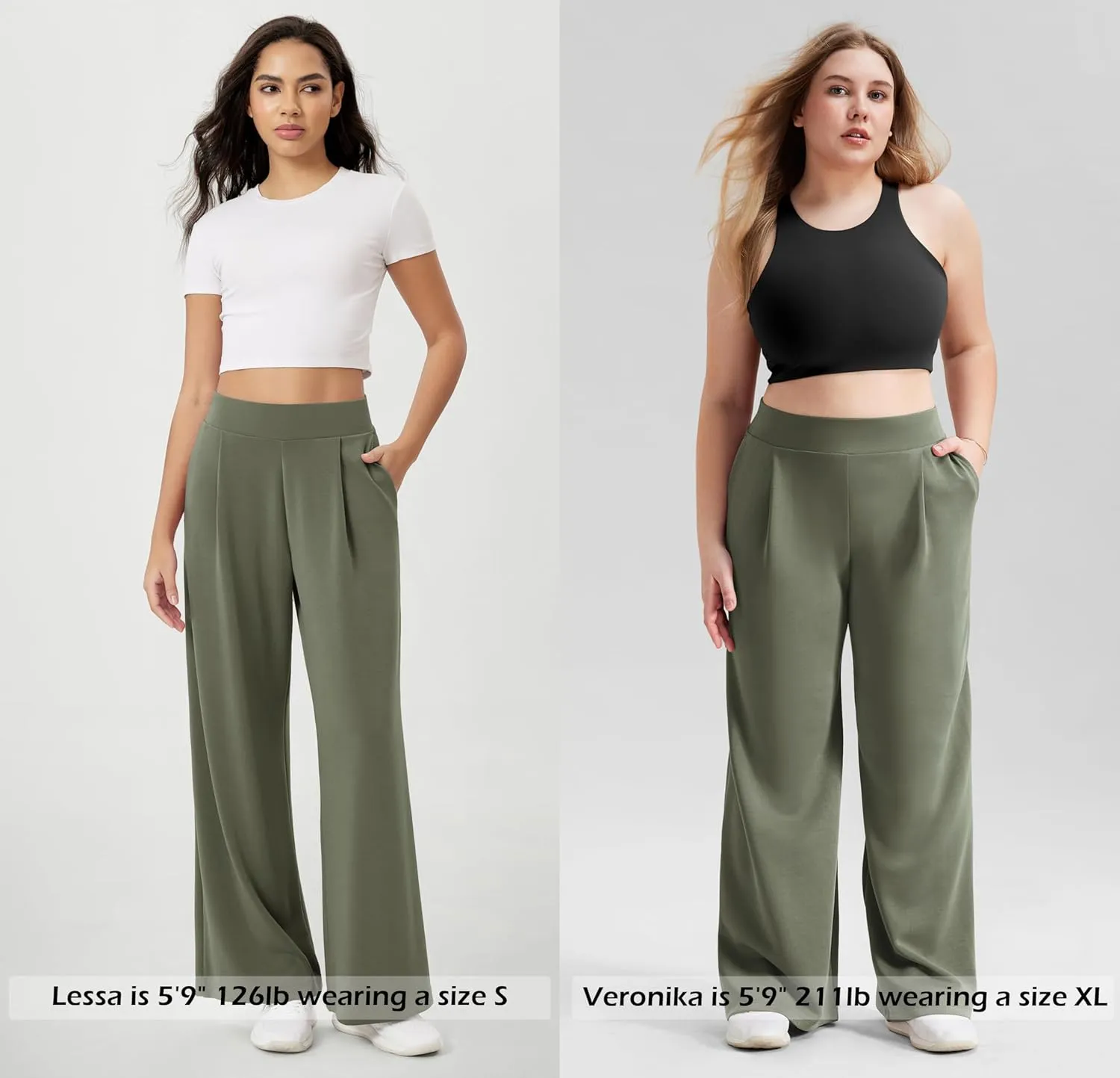 ODODOS Modal Soft Wide Leg Pants for Women High Waist Casual Relaxed Pants with Pockets-27/29"/ 31" Inseam