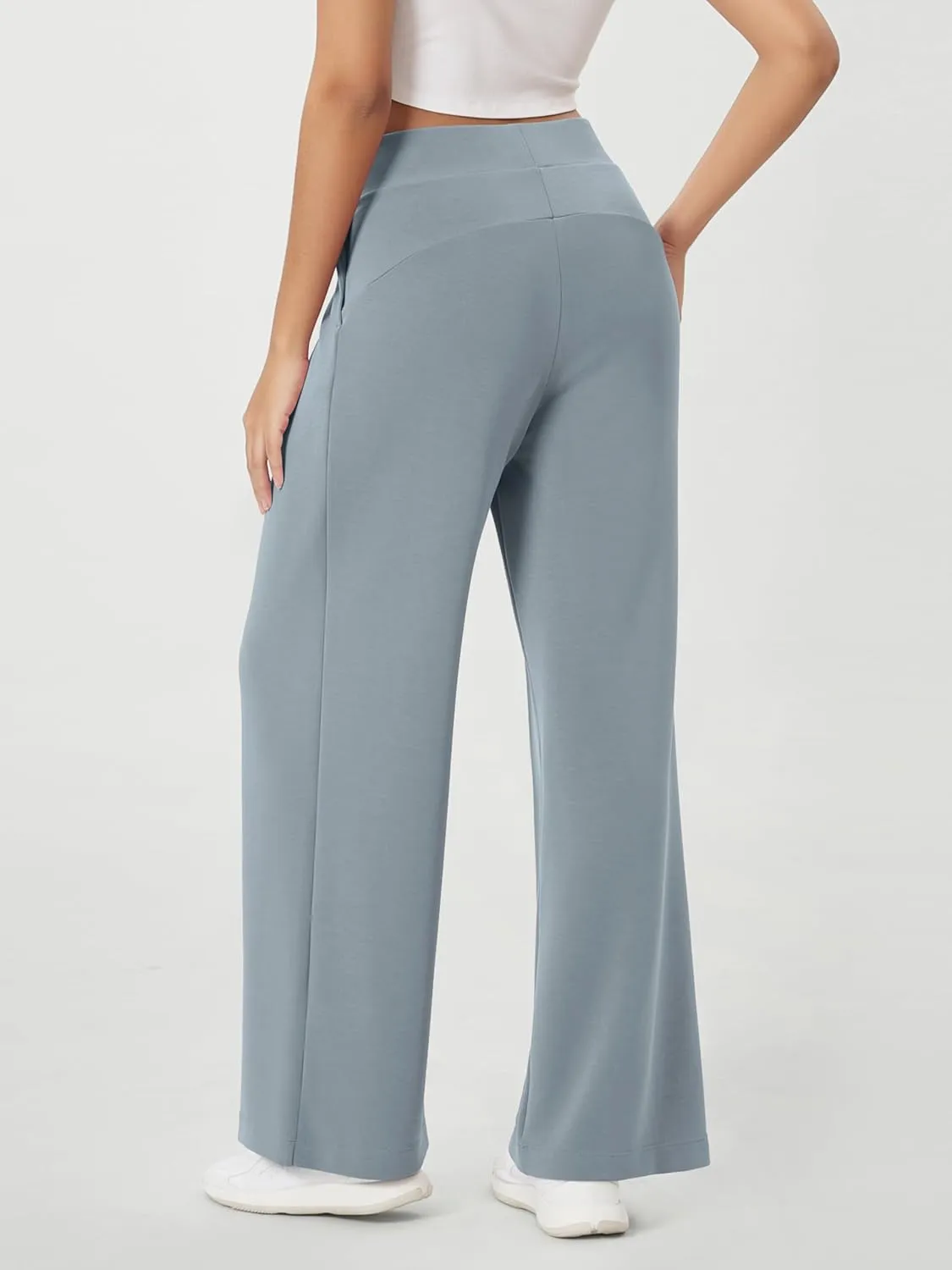 ODODOS Modal Soft Wide Leg Pants for Women High Waist Casual Relaxed Pants with Pockets-27/29"/ 31" Inseam