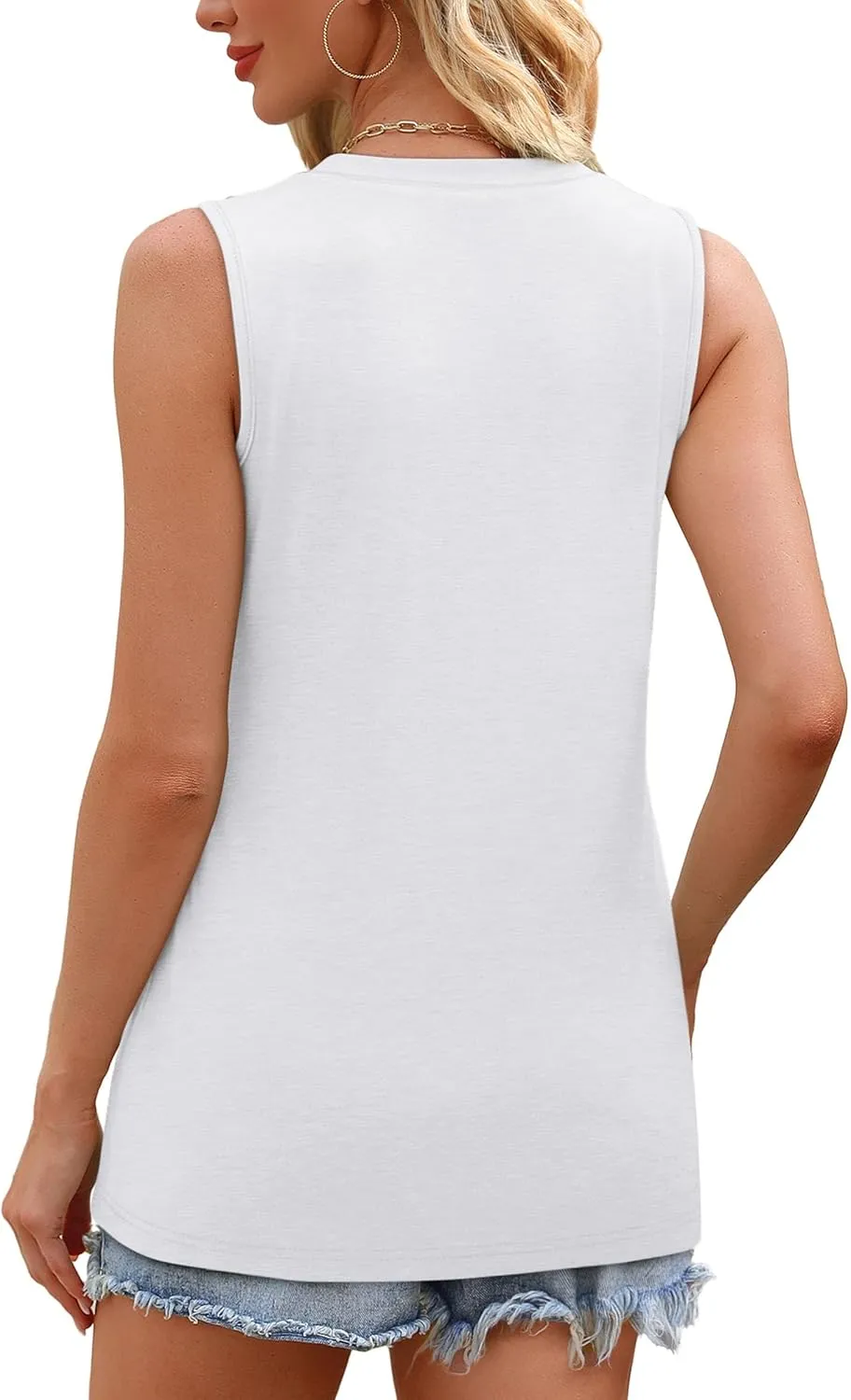 OFEEFAN Womens Tank Tops Summer Sleeveless Tops Loose Fit Crewneck Basic Tee Shirts for Women
