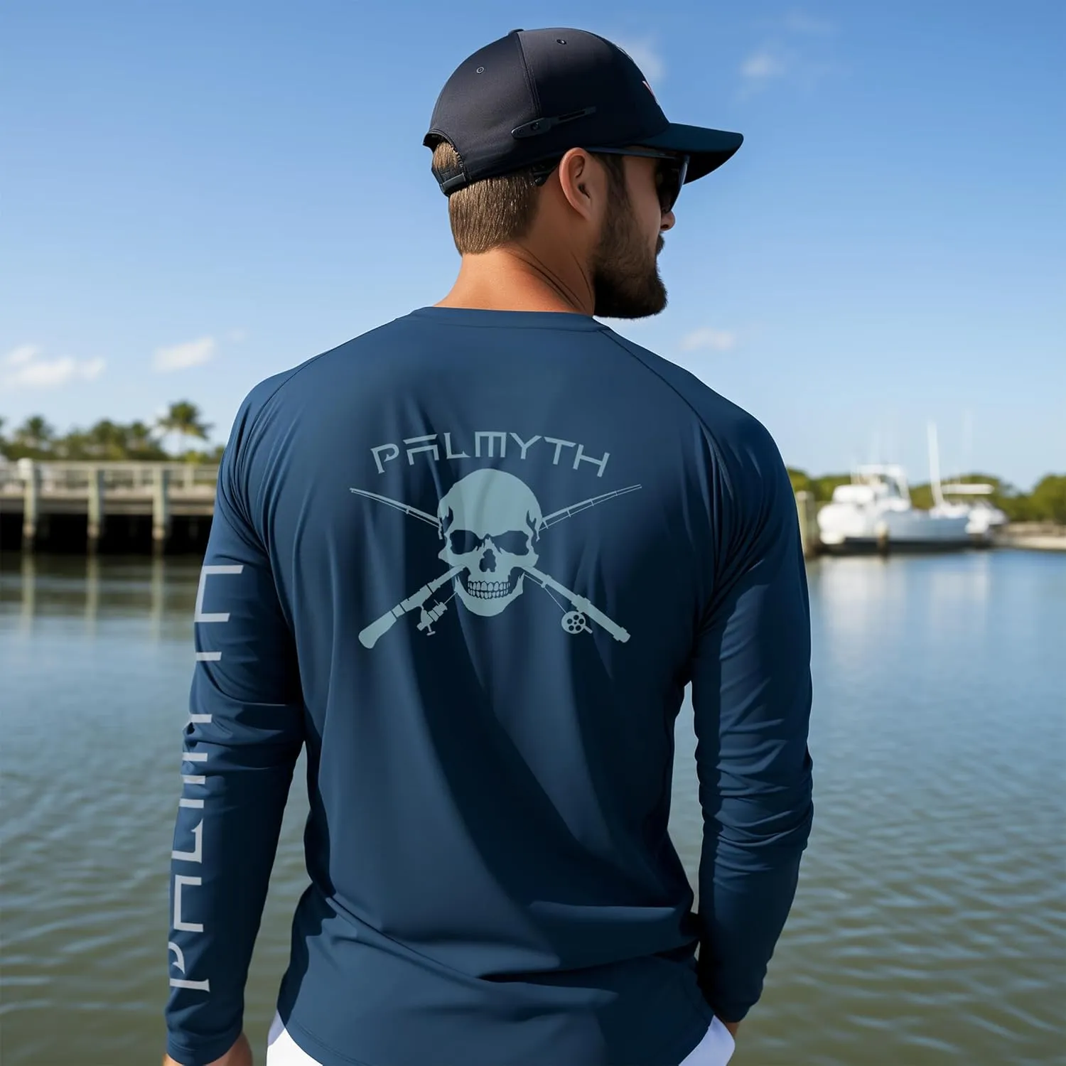 Palmyth Fishing Shirts for Men Long Sleeve UPF 50  T Shirt Sun Protection Tee