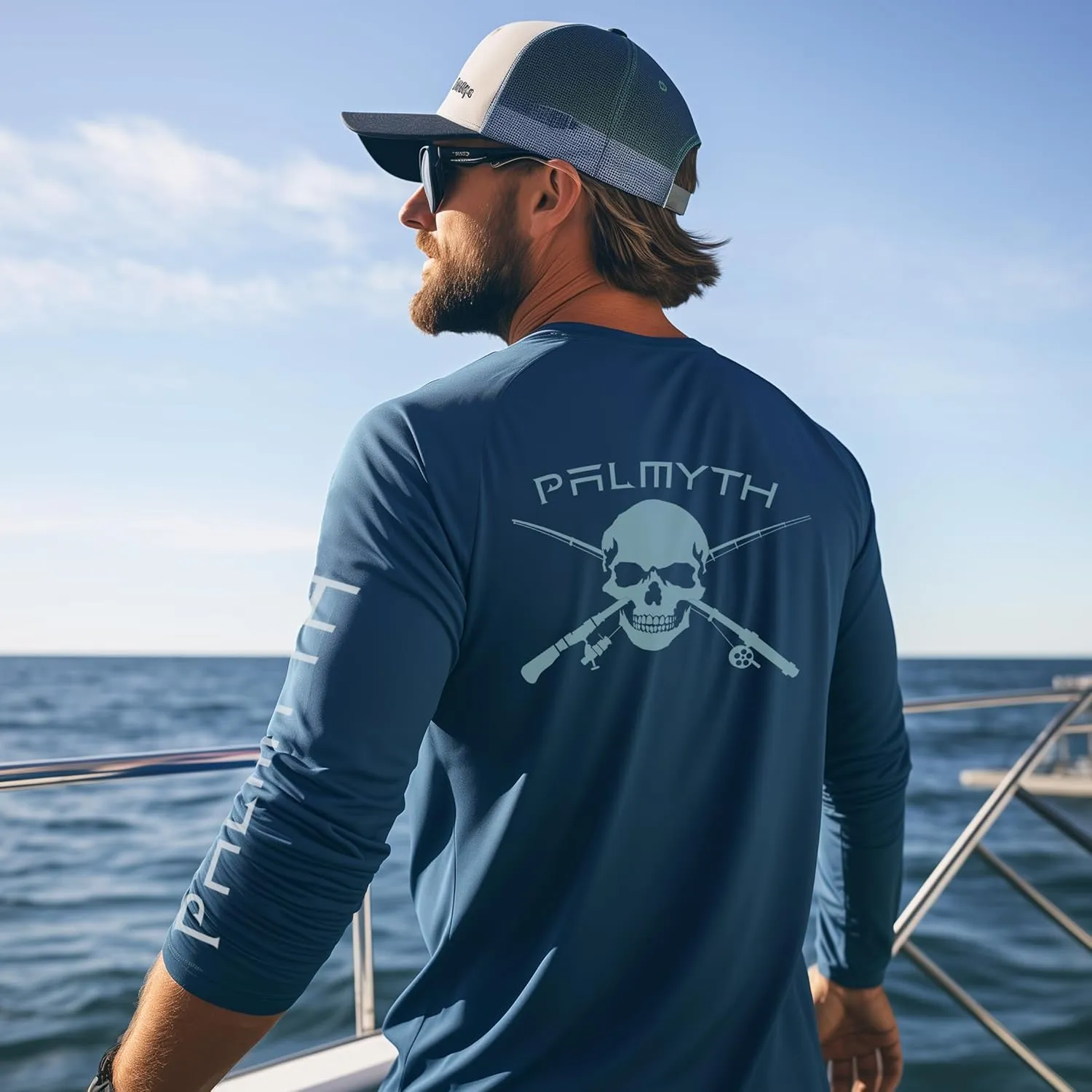 Palmyth Fishing Shirts for Men Long Sleeve UPF 50  T Shirt Sun Protection Tee