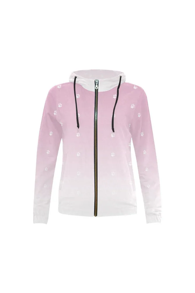 Pawing Upward All Over Print Full Zip Hoodie for Women (Model H14)