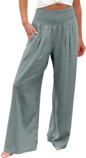 Plus Size Pants for Women, Long Pants for Women Dressy Casual,Extra Long Linen Pants Women Tall 34 Inseam