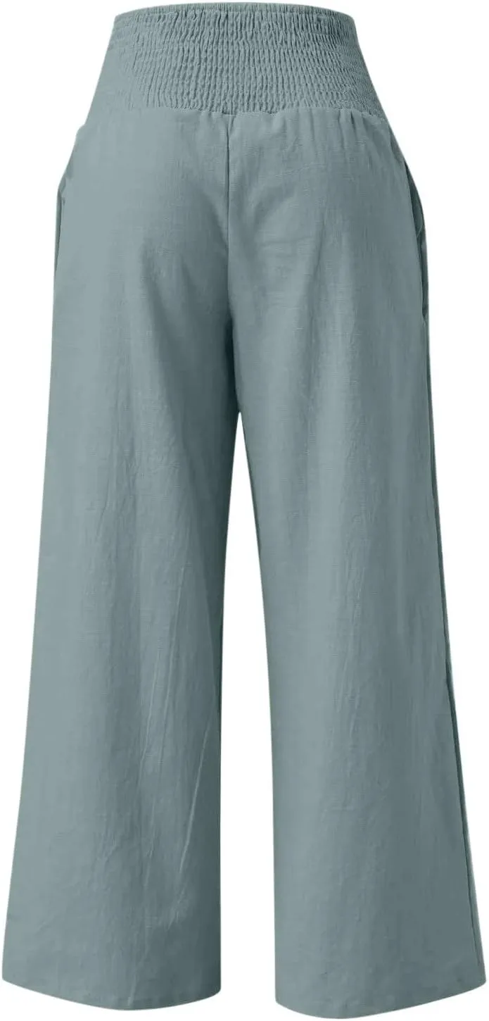 Plus Size Pants for Women, Long Pants for Women Dressy Casual,Extra Long Linen Pants Women Tall 34 Inseam