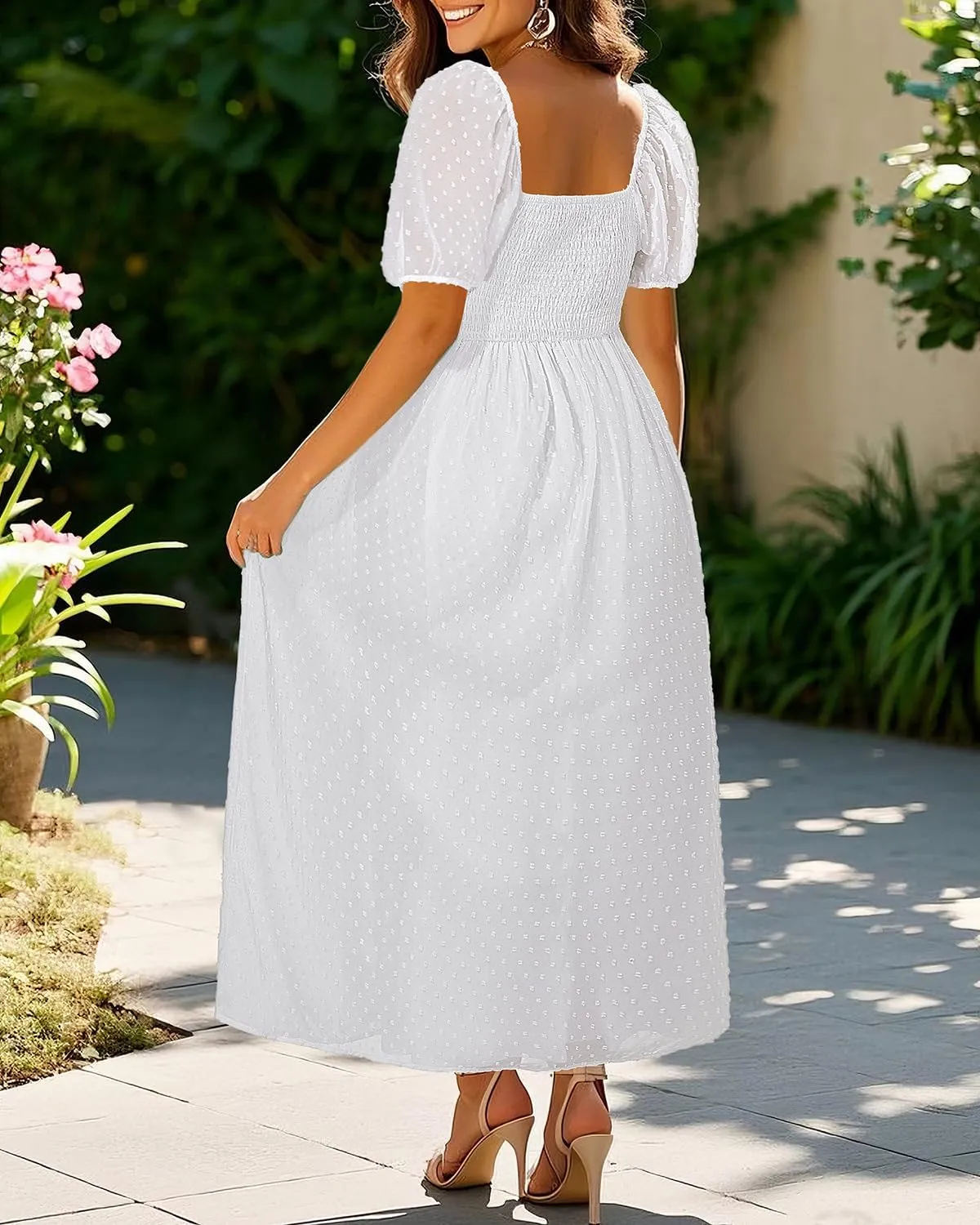 Plus Size Summer Dress - 2025 Graduation Beach Wedding Guest Tie Front Maxi Sundress