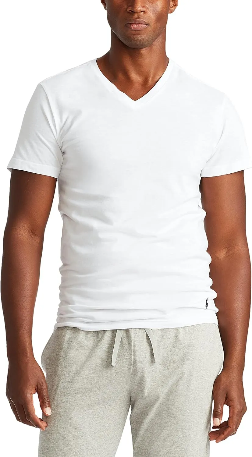 Polo Ralph Lauren Men's Slim Fit Cotton V-neck Undershirt 3-pack