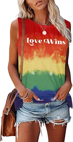 Pride Tank Tops Women Love Wins Gay Sleeveless Shirt LGBT Rainbow Tee Summer LGBTQ Tops