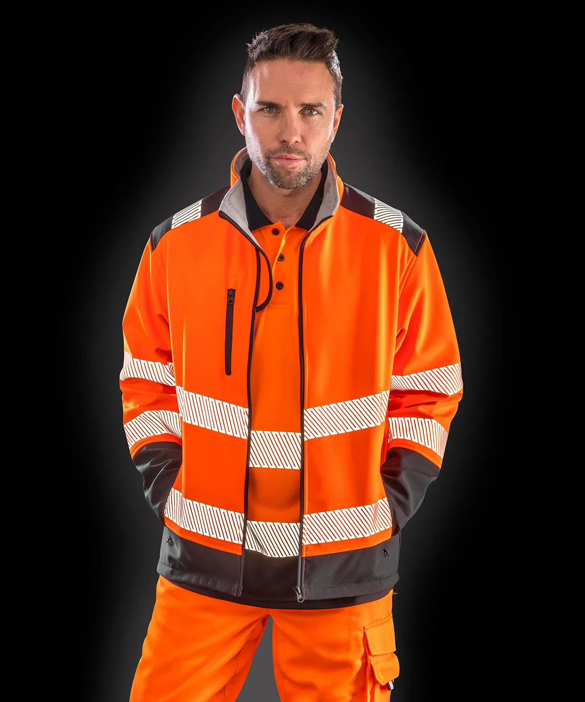 Printable ripstop safety softshell | Fluorescent Yellow/Black