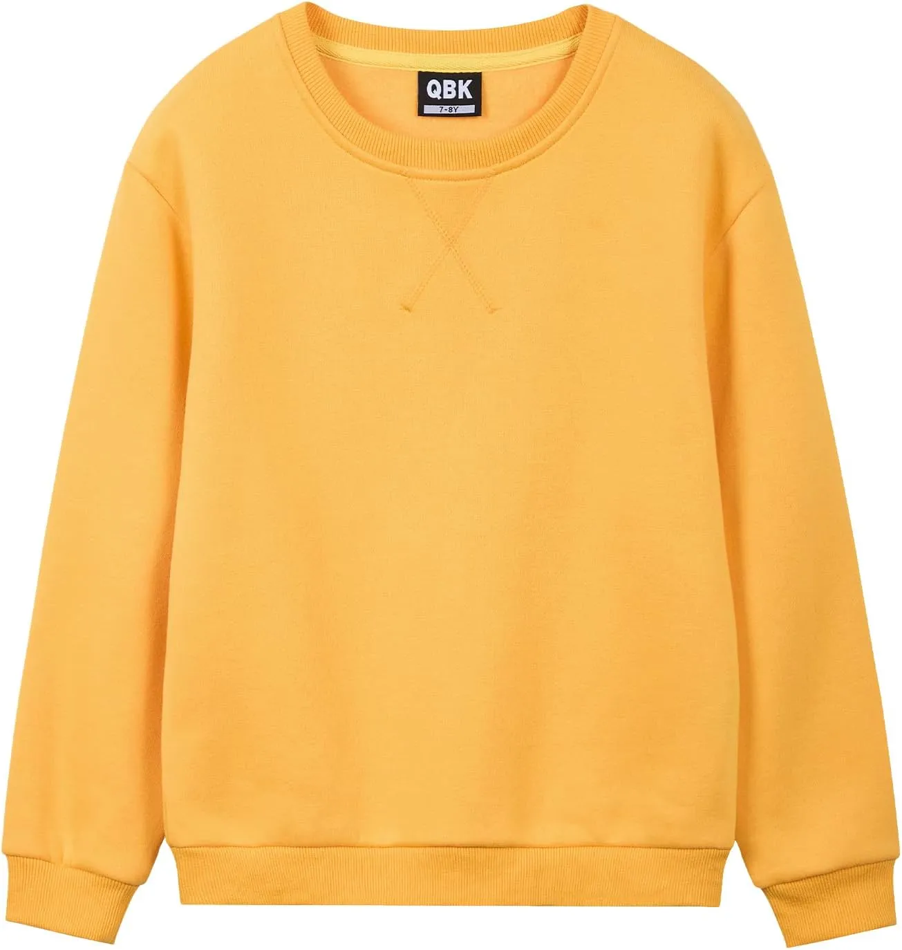 QBK Kids Fleece Casual Basic Crewneck Sweatshirt for Boys or Girls 3-14 Years