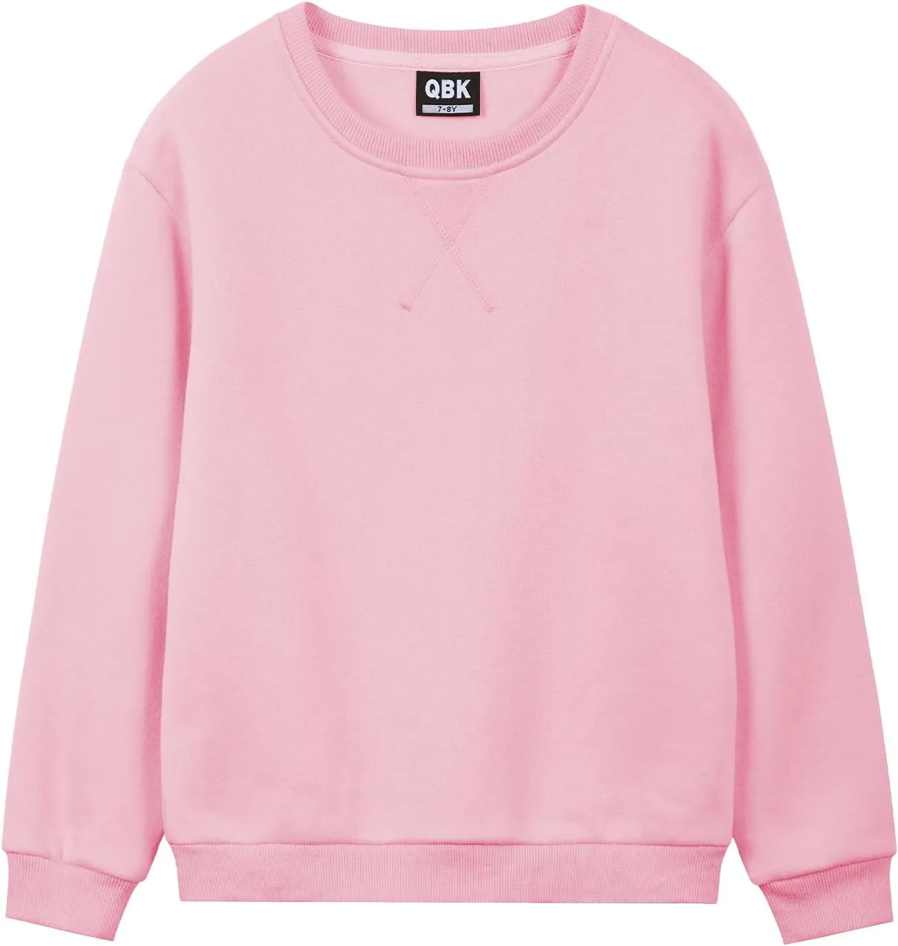 QBK Kids Fleece Casual Basic Crewneck Sweatshirt for Boys or Girls 3-14 Years
