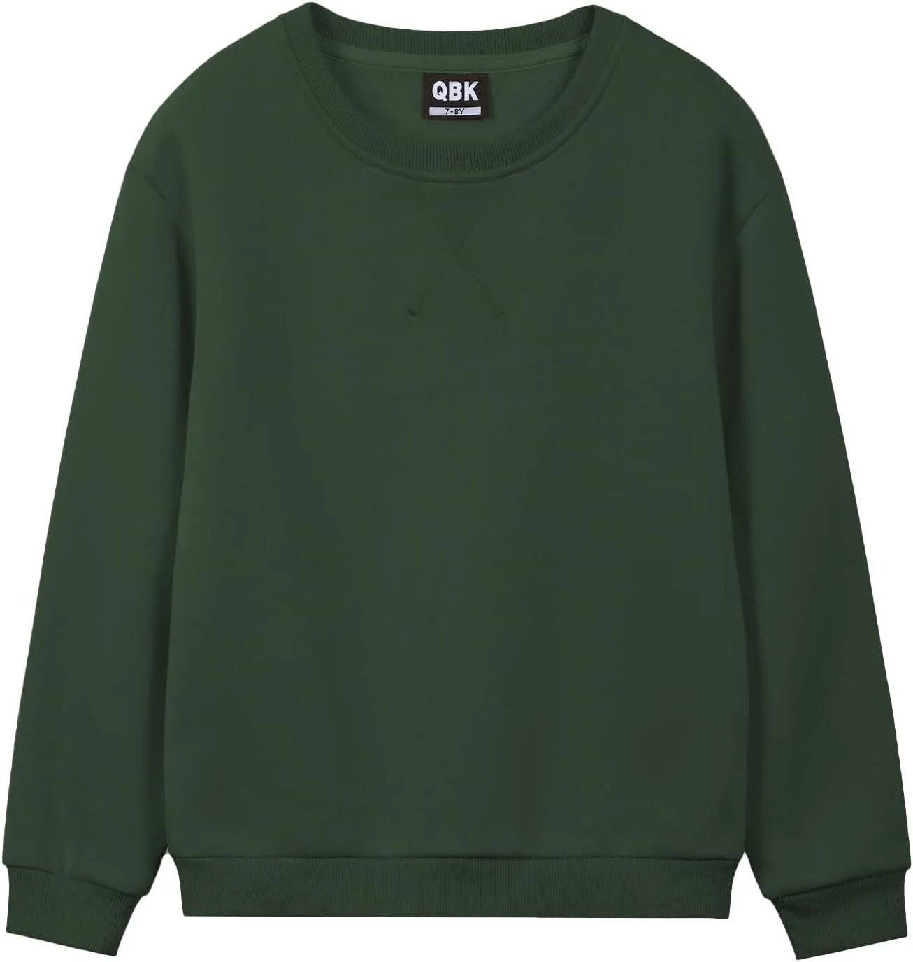 QBK Kids Fleece Casual Basic Crewneck Sweatshirt for Boys or Girls 3-14 Years