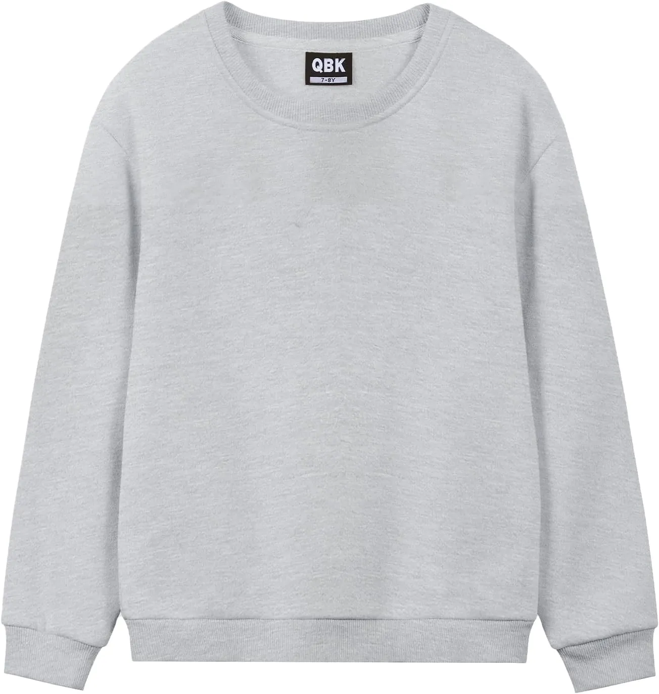 QBK Kids Fleece Casual Basic Crewneck Sweatshirt for Boys or Girls 3-14 Years