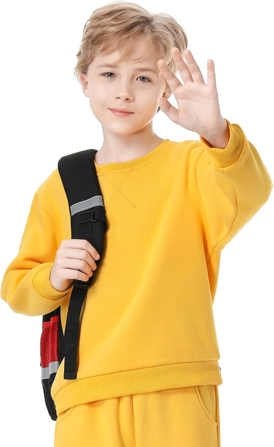 QBK Kids Fleece Casual Basic Crewneck Sweatshirt for Boys or Girls 3-14 Years