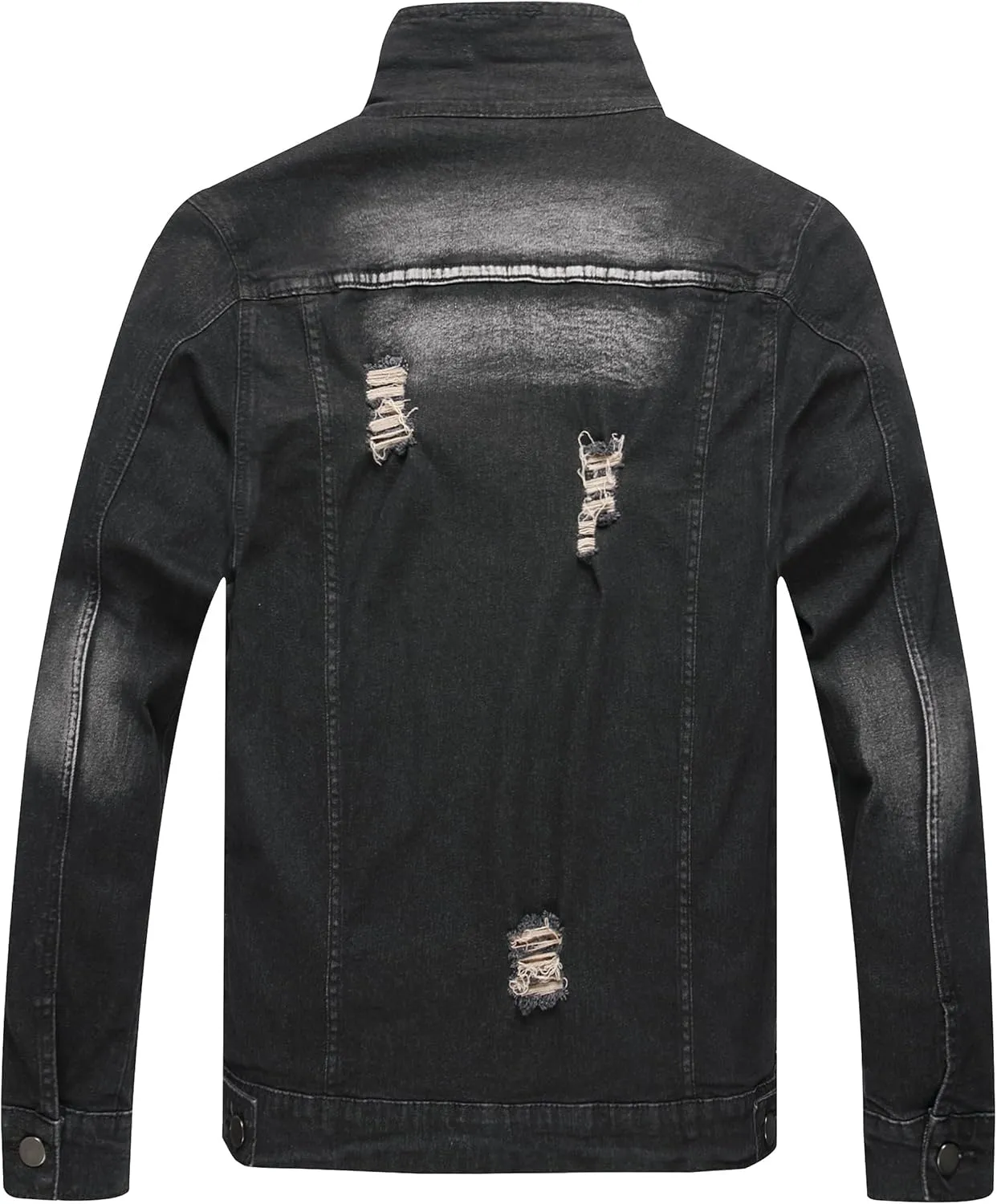 QIMYUM Jean Jacket For Men, Distressed Slim Denim Jacket